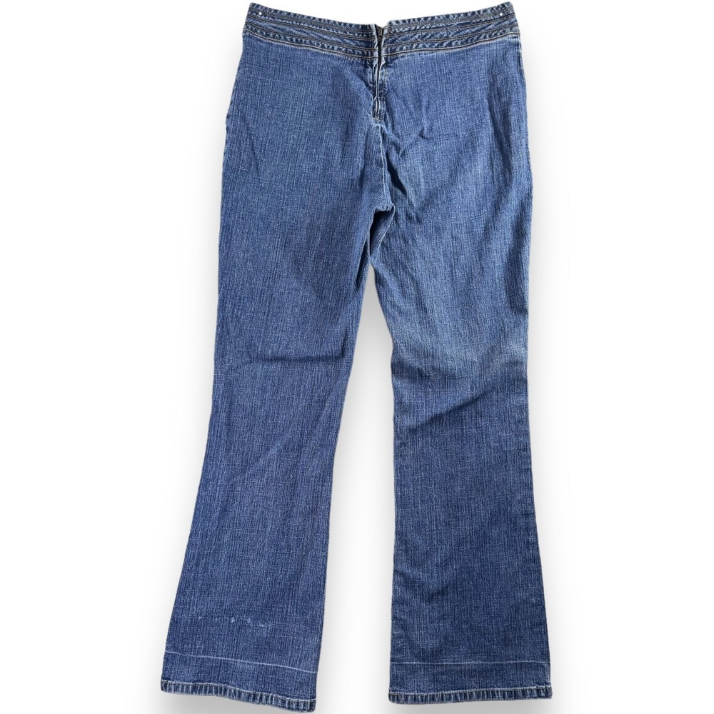 No Boundaries Retro Full Zip Wide Leg Stretch Jeans Dark Wash Juniors 13 32x29